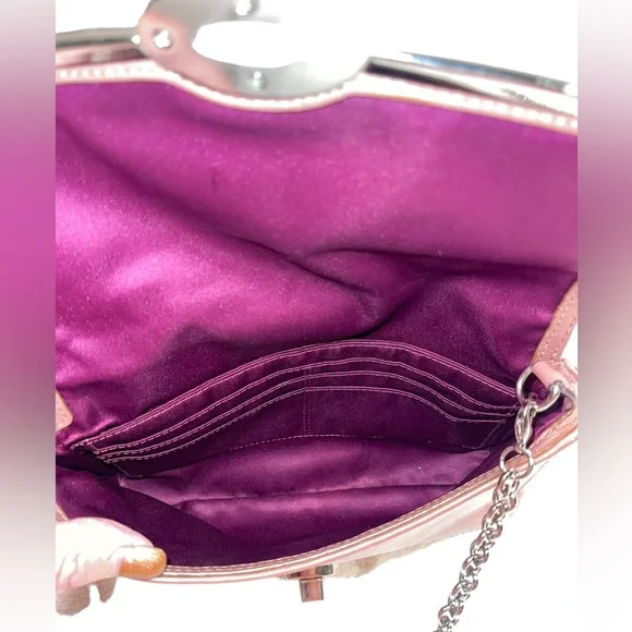 Coach - bronze shimmer leather crossbody bag - like new- pink interior - Picture 5 of 9